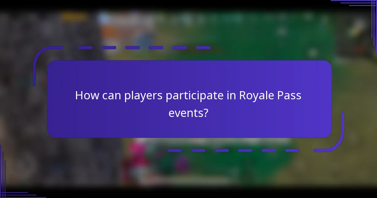 How can players participate in Royale Pass events?