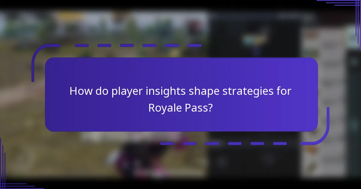 How do player insights shape strategies for Royale Pass?