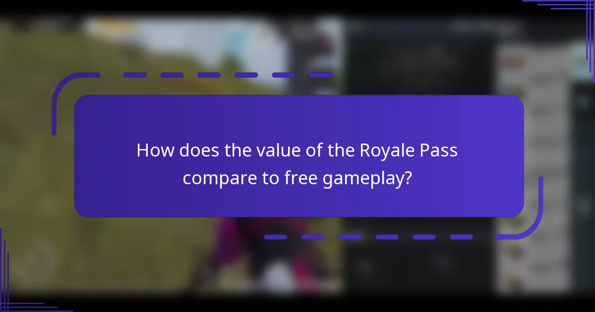 How does the value of the Royale Pass compare to free gameplay?