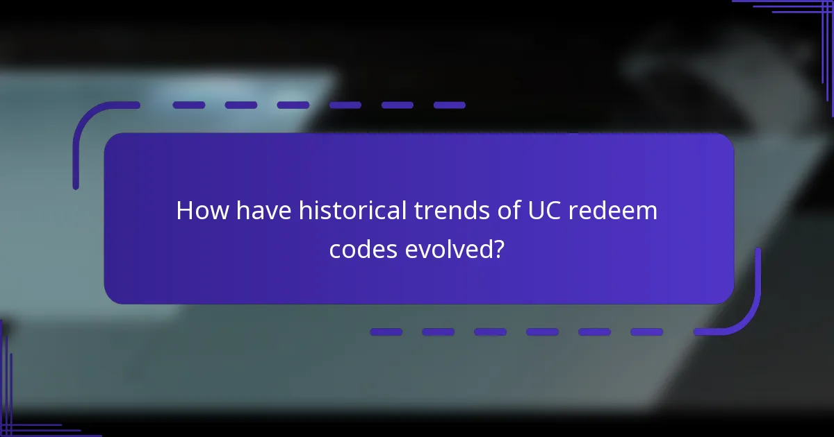How have historical trends of UC redeem codes evolved?