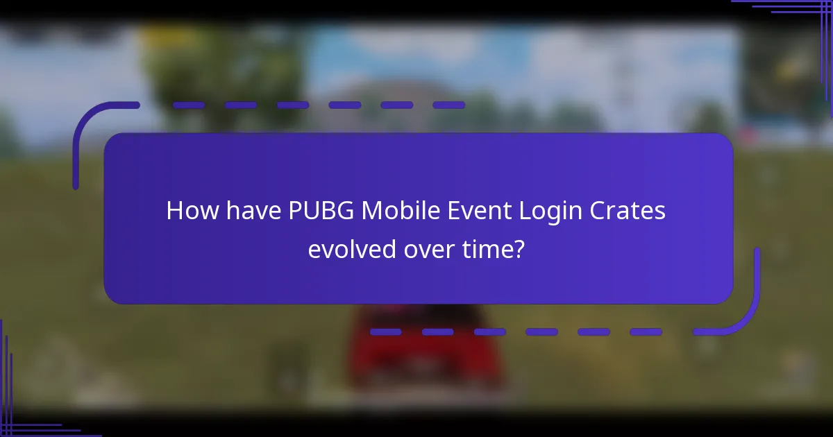 How have PUBG Mobile Event Login Crates evolved over time?