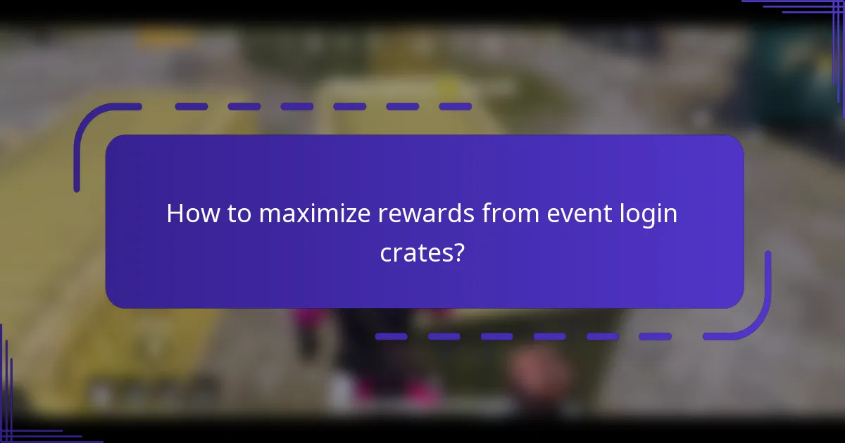 How to maximize rewards from event login crates?