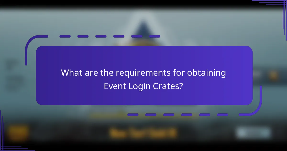 What are the requirements for obtaining Event Login Crates?