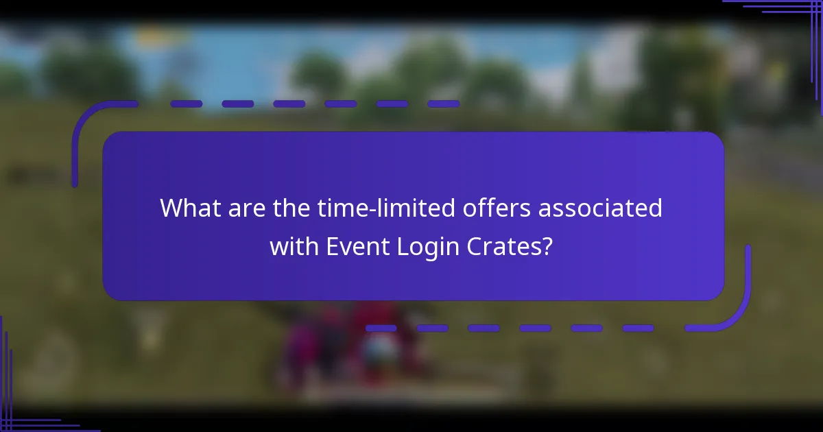 What are the time-limited offers associated with Event Login Crates?
