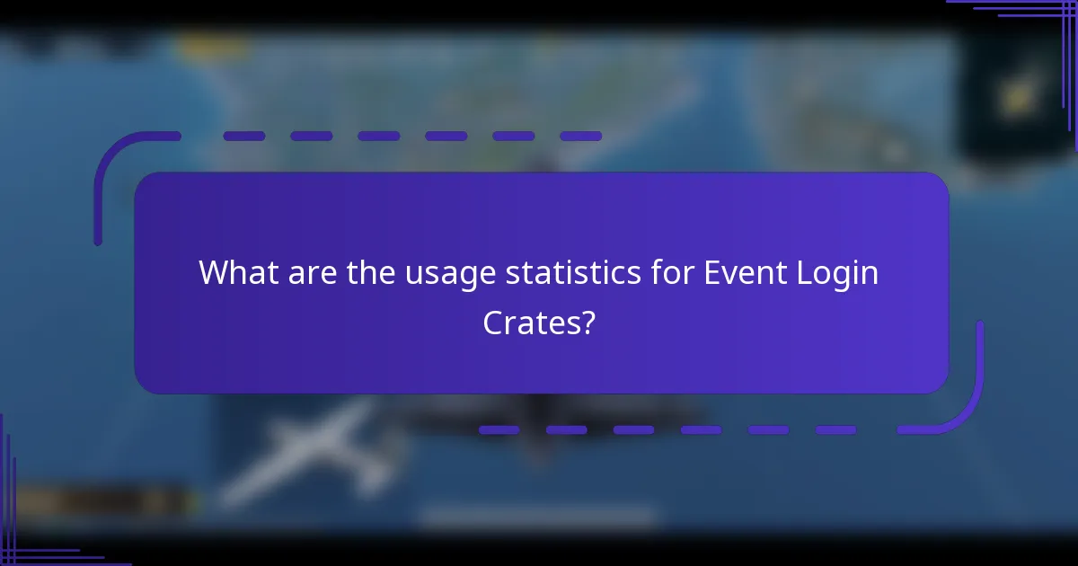 What are the usage statistics for Event Login Crates?