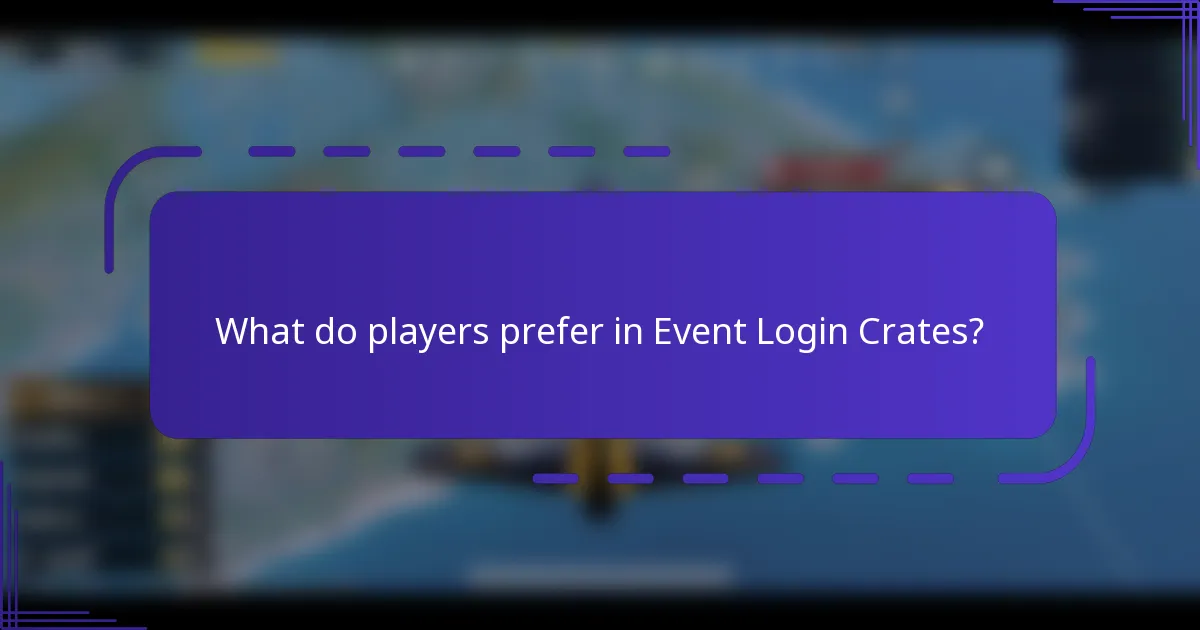 What do players prefer in Event Login Crates?