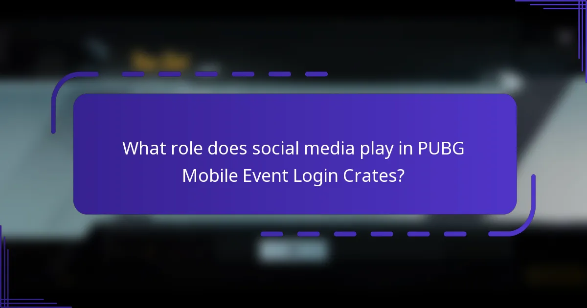 What role does social media play in PUBG Mobile Event Login Crates?