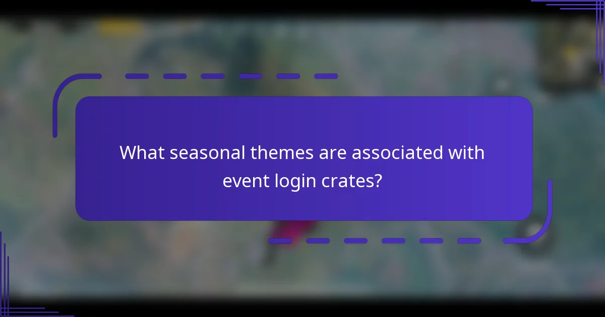 What seasonal themes are associated with event login crates?