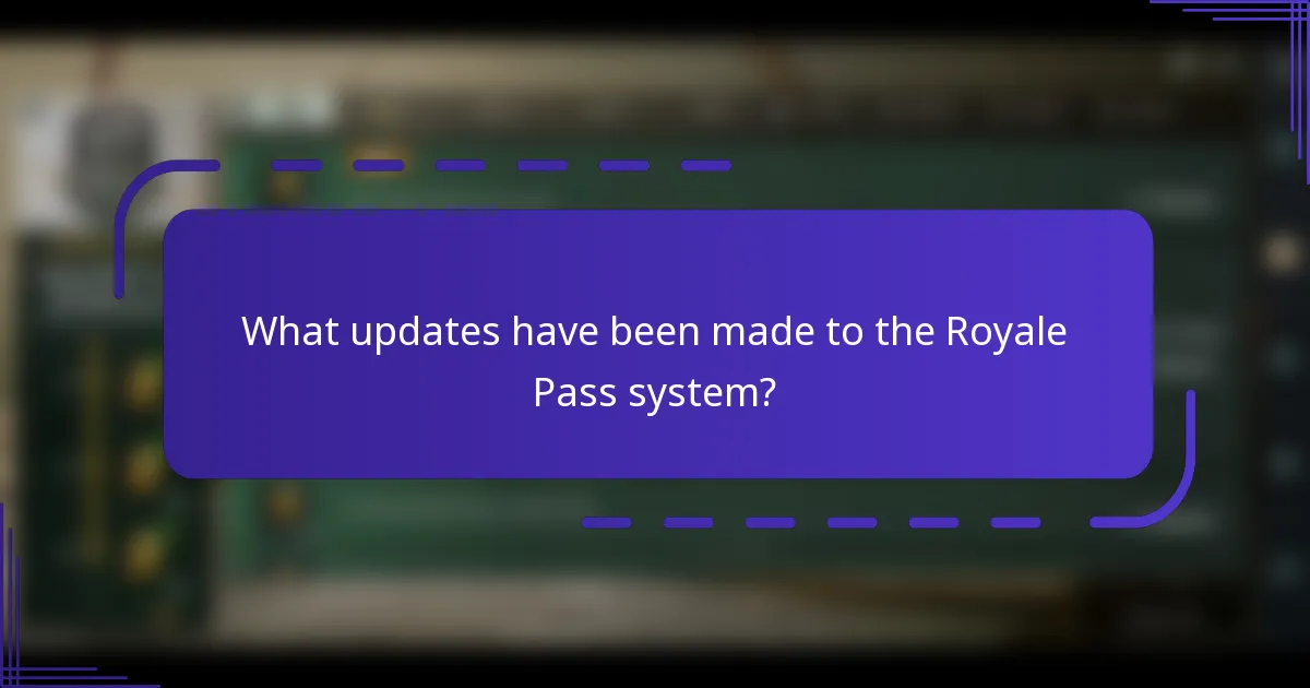 What updates have been made to the Royale Pass system?