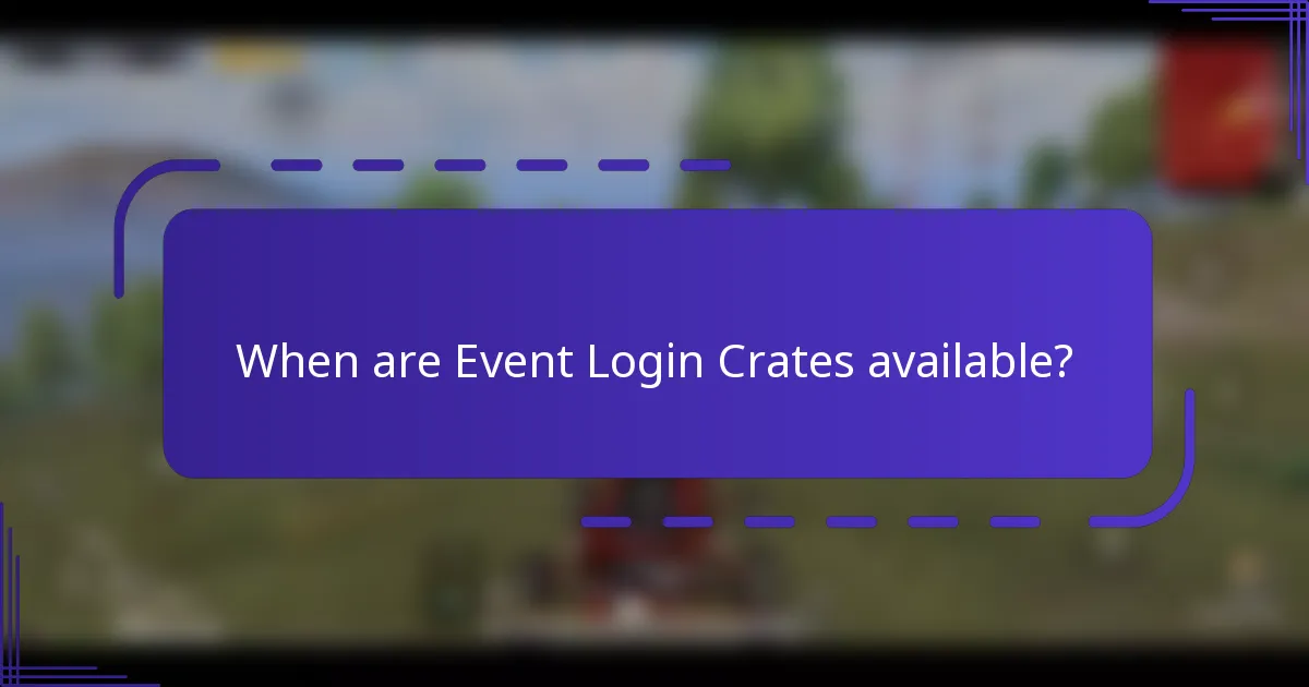 When are Event Login Crates available?