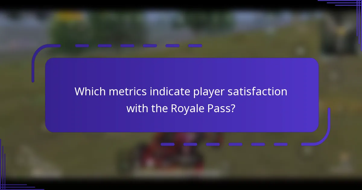 Which metrics indicate player satisfaction with the Royale Pass?