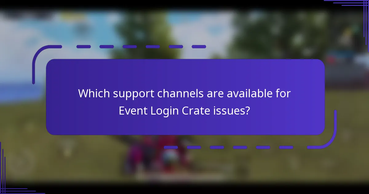 Which support channels are available for Event Login Crate issues?